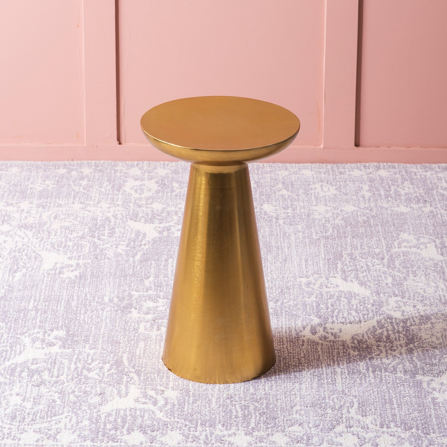 Rustic Radiance Metallic Side Table with Gold Accents | Nestroots