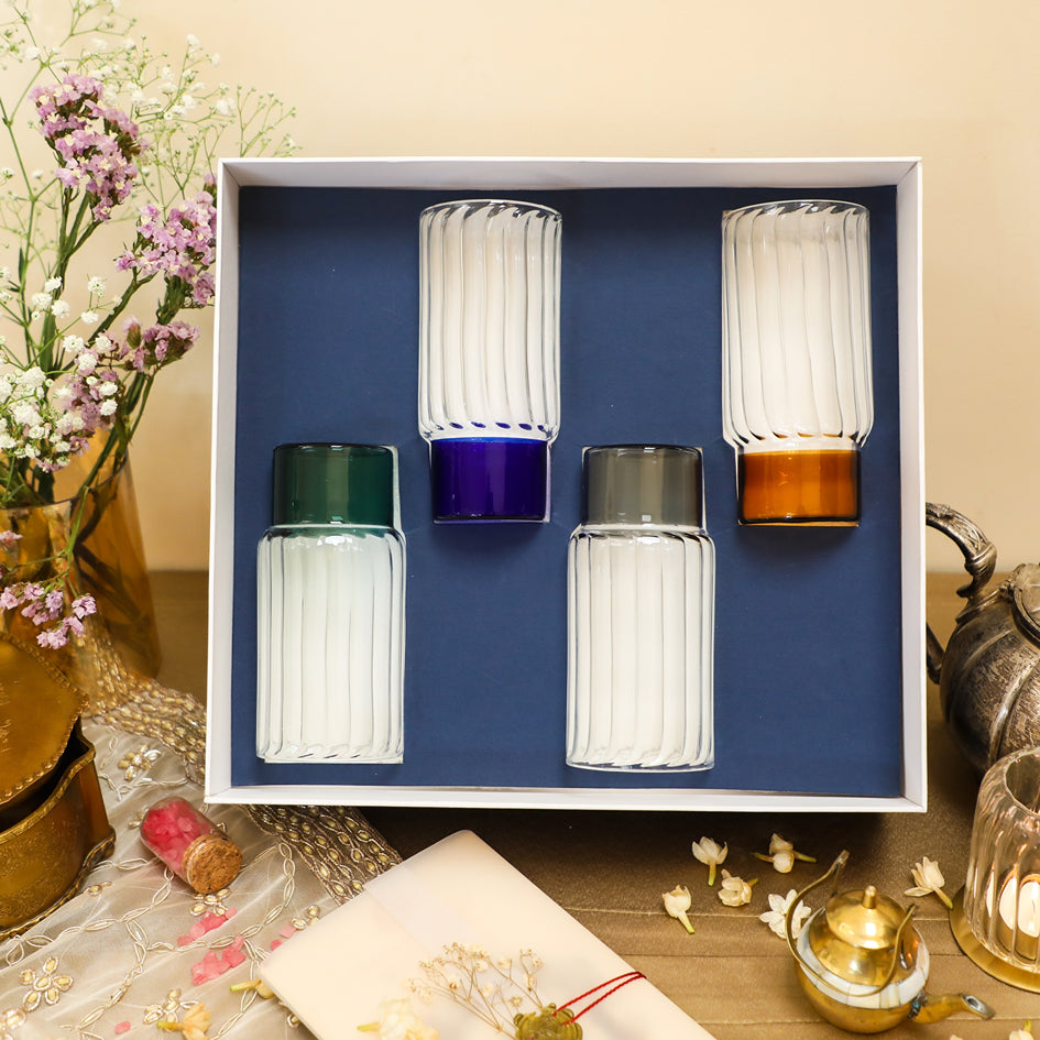 Gift Box: Highball Block Glass (Set of 4)