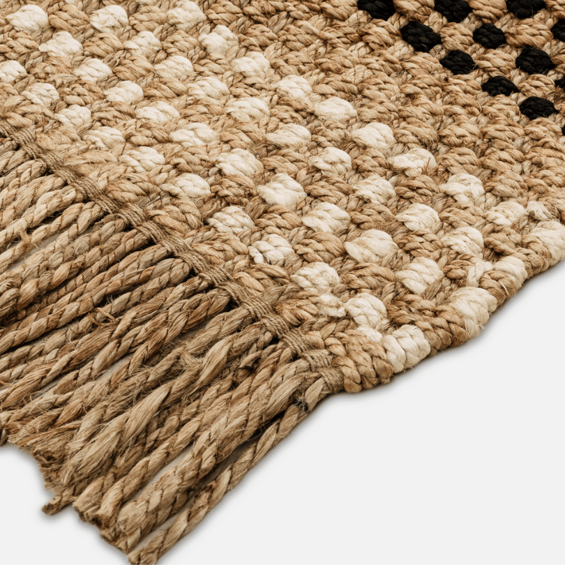 Hemp Hand Woven Rug _ Frontier Fringe