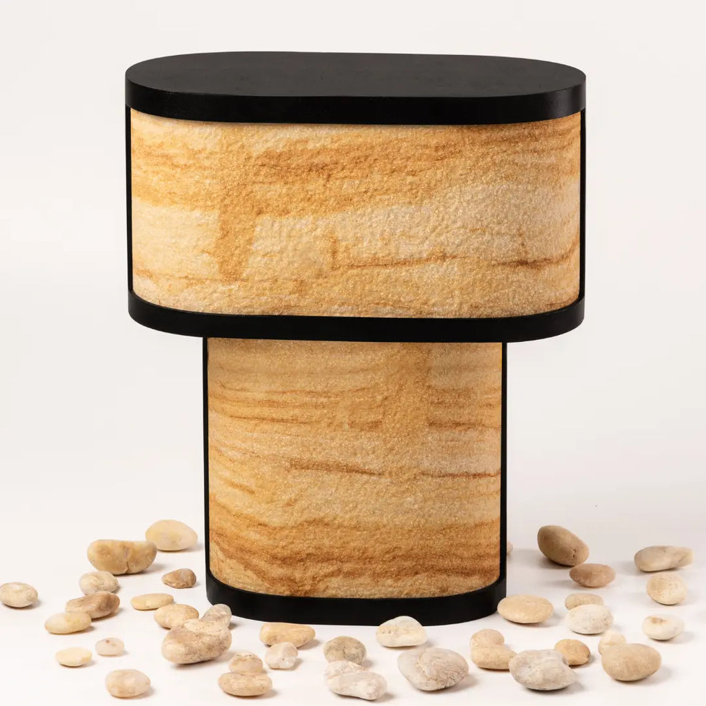 Niko Table Lamp - Teak Wood Sandstone