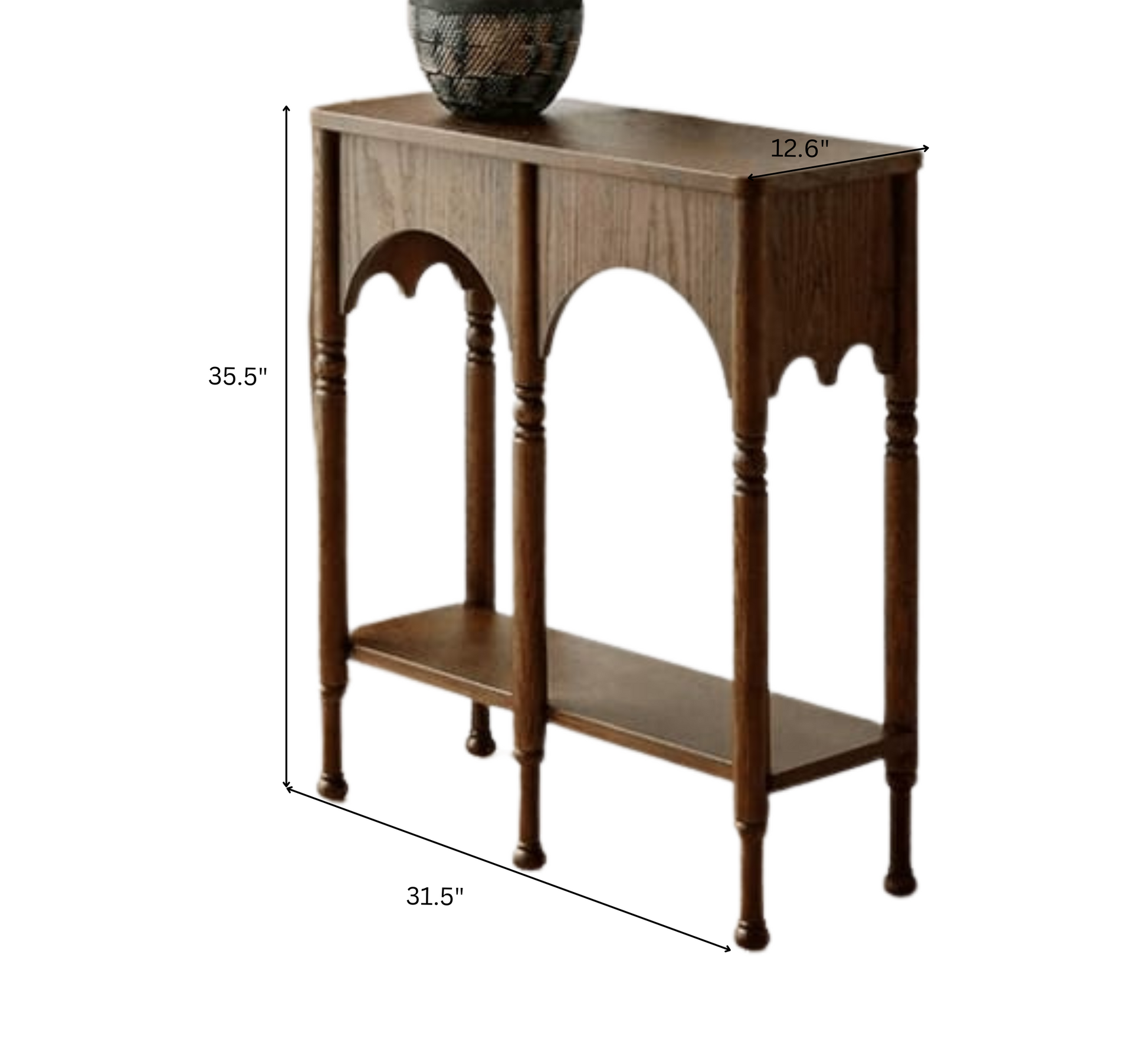 Cara Wooden Storage 2-Tier Console Table