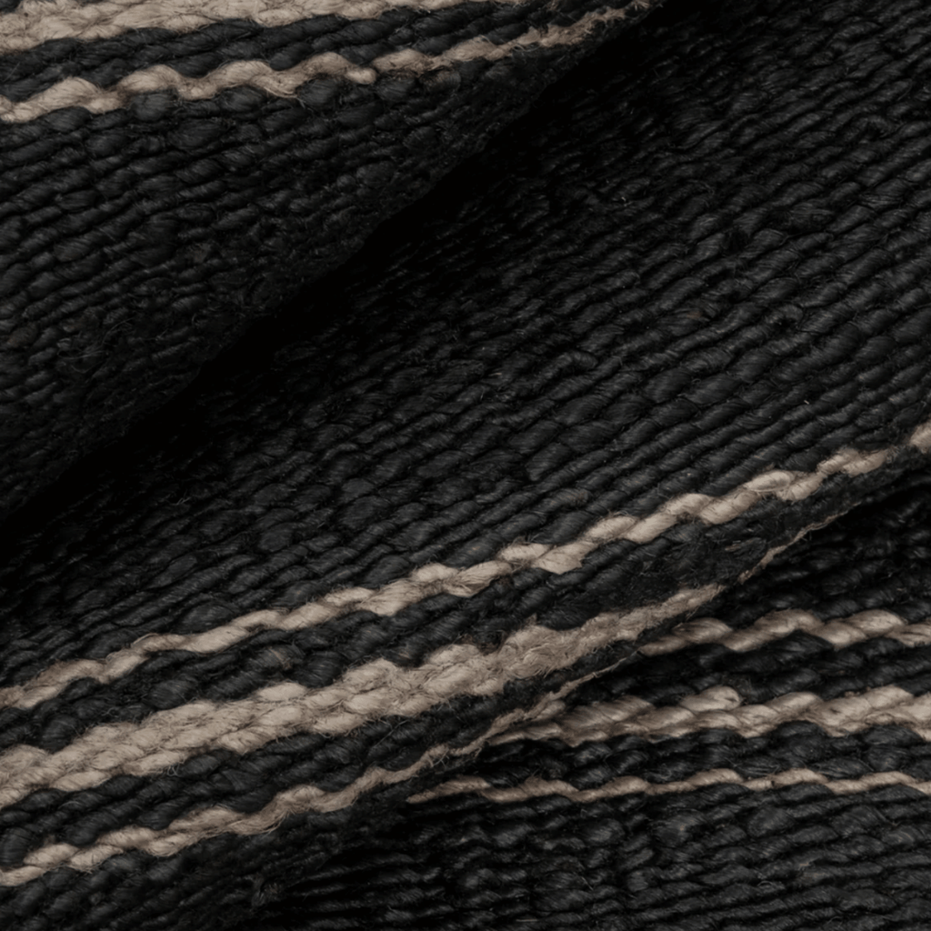 Hemp Hand Woven Rug _ Midnight Stripes