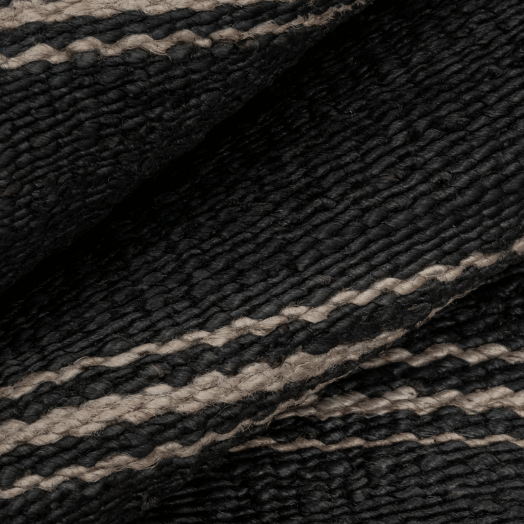 Hemp Hand Woven Rug _ Midnight Stripes