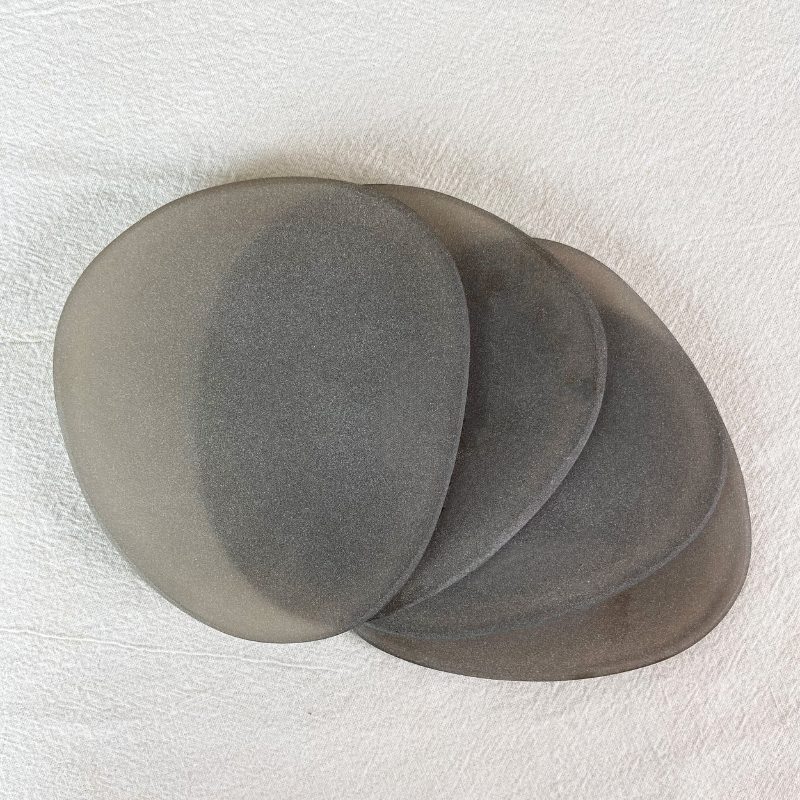 Brown Frosted Glass Coasters Set of 4