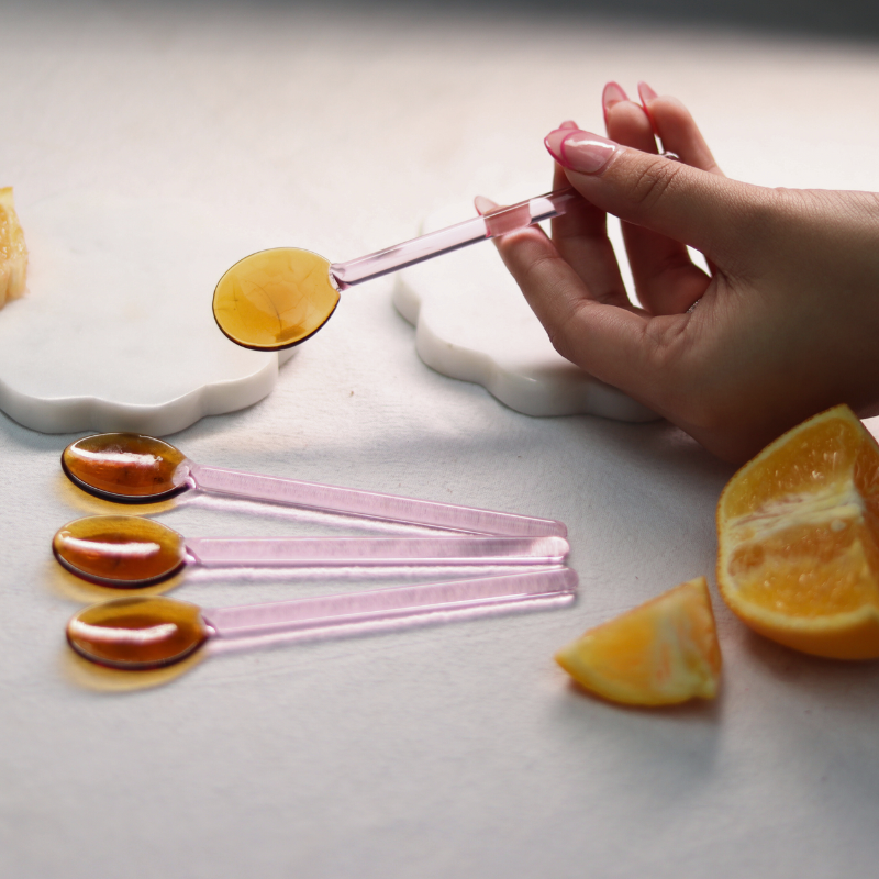 Glass Spoons set of 4