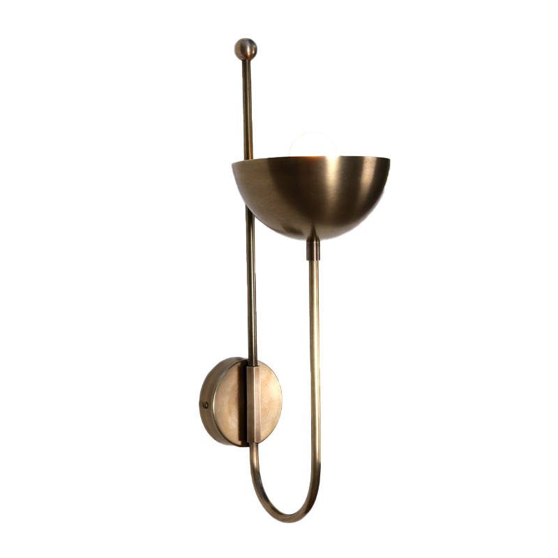 J Wall Sconce Brass Dome