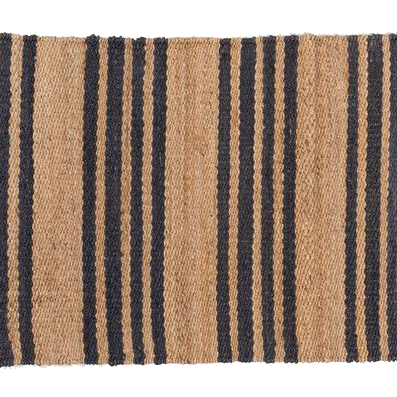 Hemp HandWoven Rug _ Stripe: Denim