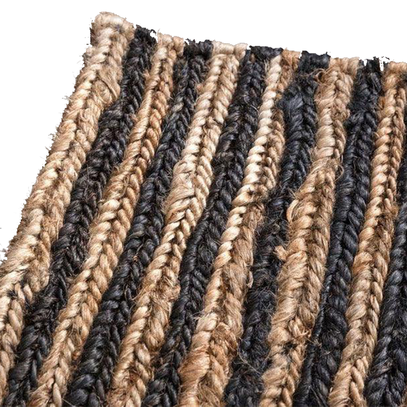 Hemp Hand Woven Rug _ Dual Stripes