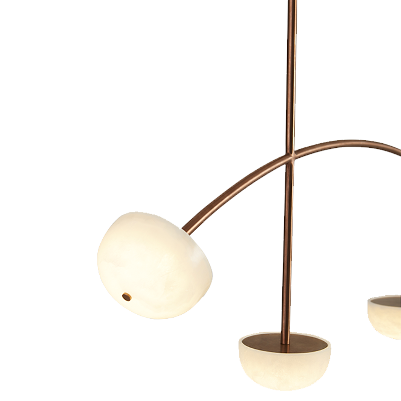 Alabaster Curve Chandelier - Rose Gold
