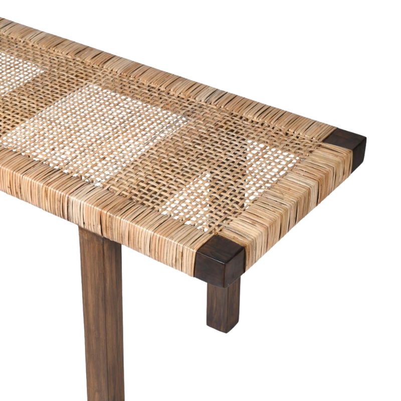 Rattan Bench Seat Wallnut