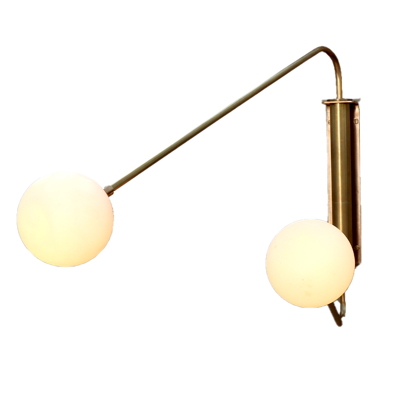 Float Two Arm Wall Sconce Glass Globe