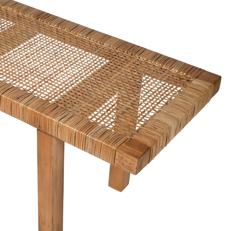 Rattan Bench Seat Natural