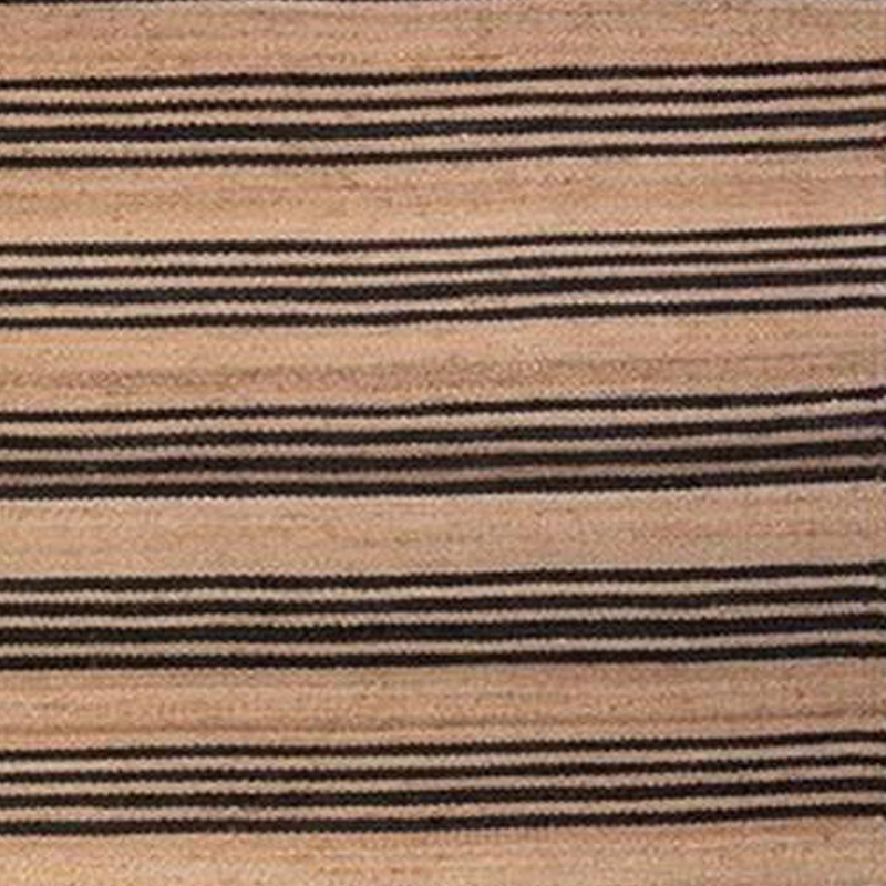Hemp HandWoven Rug _ Stripe: Carbon