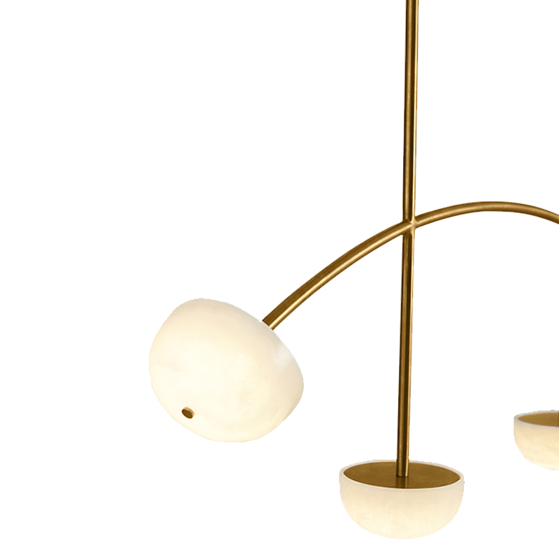 Alabaster Curve Chandelier - Gold