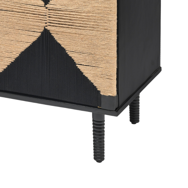 Rush Weave Black Colour Storage Cabinet