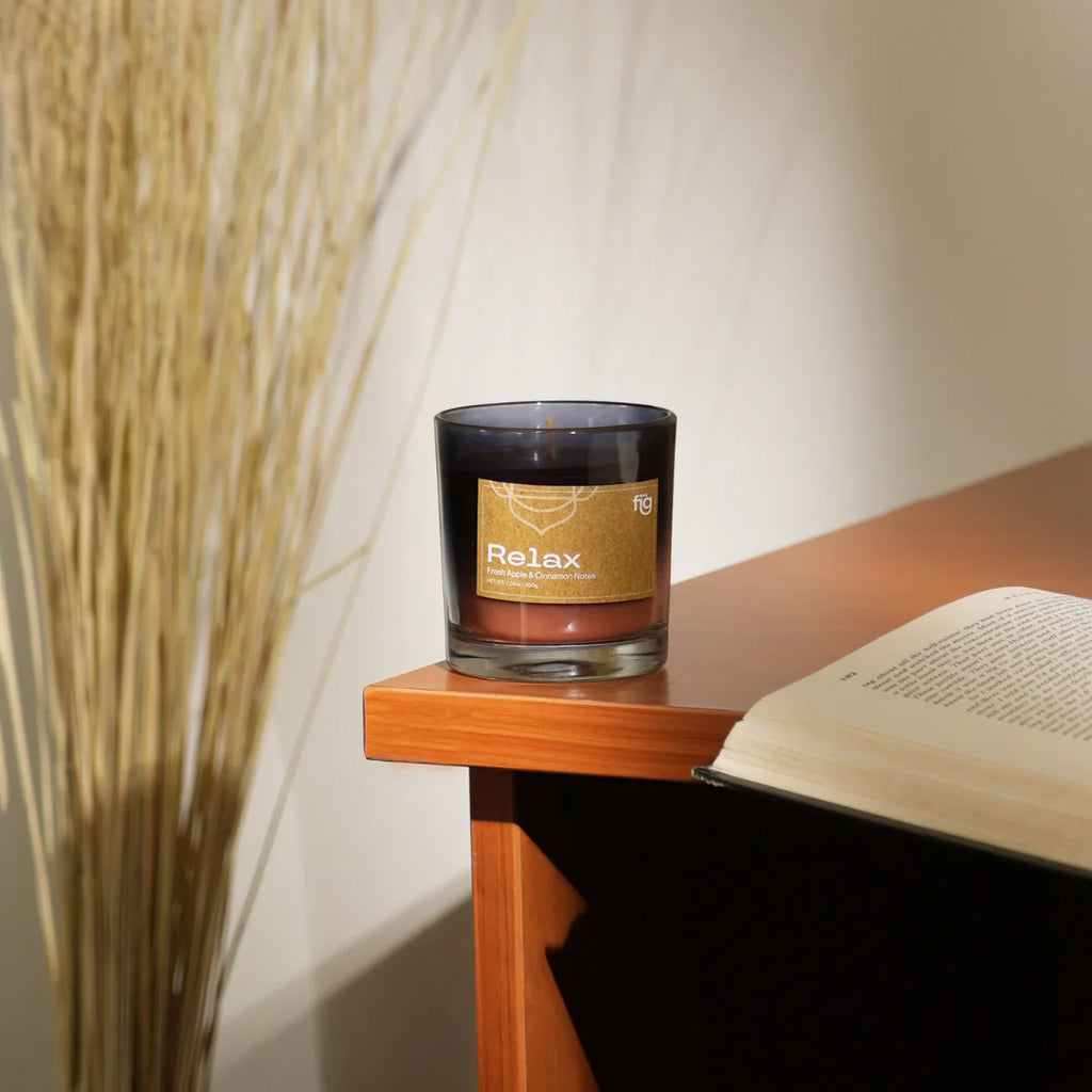 Relax Apple & Cinnamon Vegan Wax Candle - Palm Wax Scented