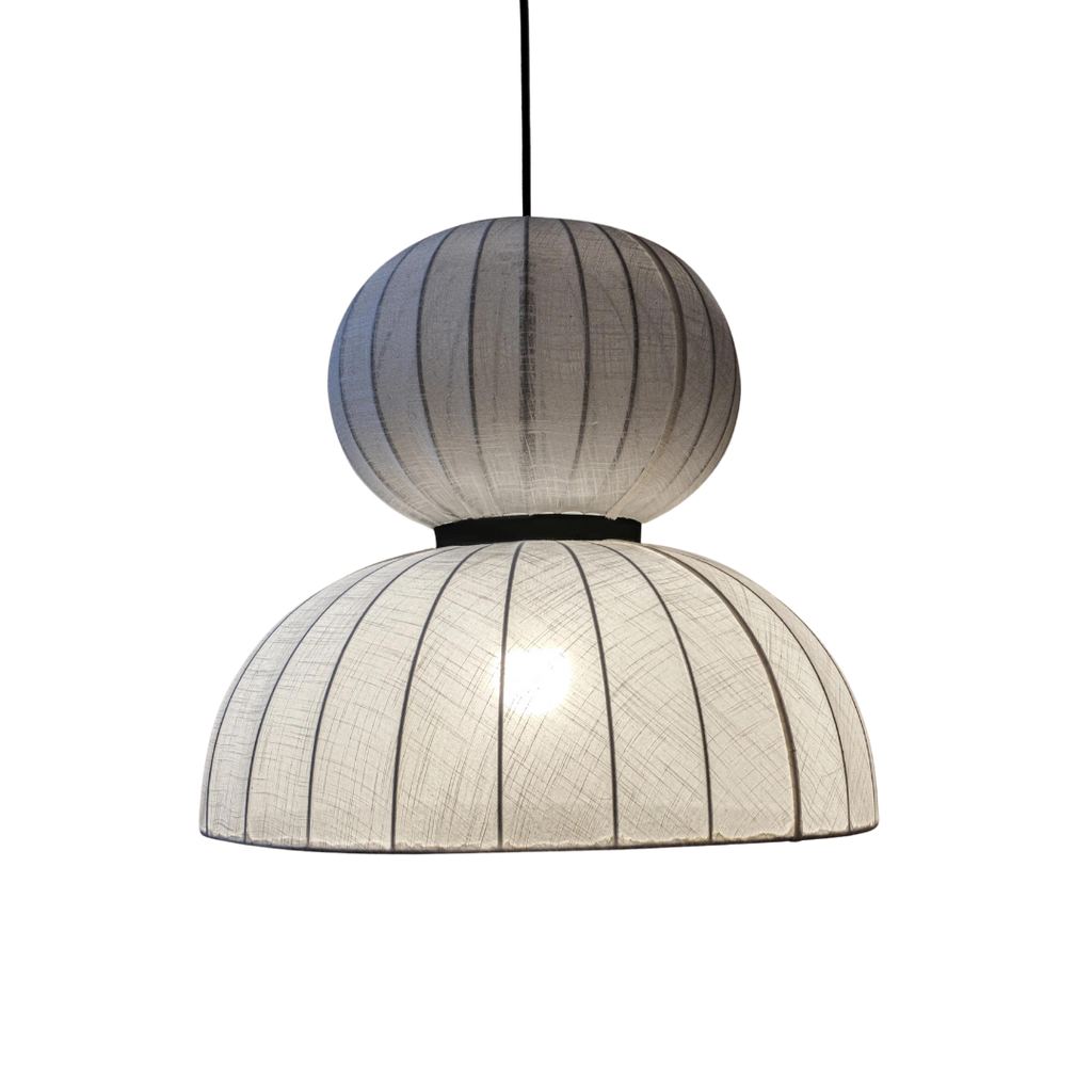 Ivory Cotton Fabric Pendant Light