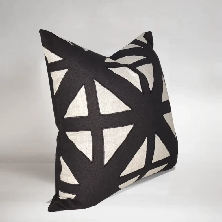 Azalea Applique – Black and white cushion