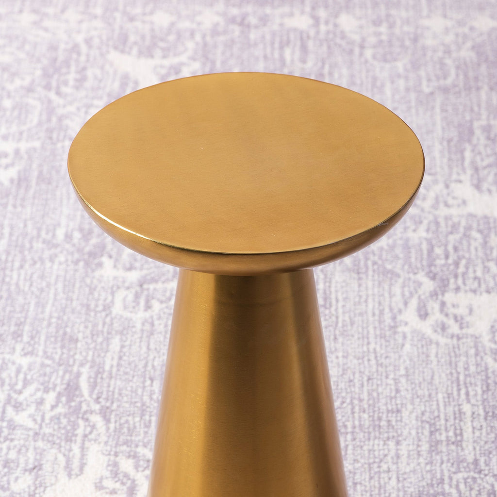Rustic Radiance Metallic Side Table with Gold Accents | Nestroots