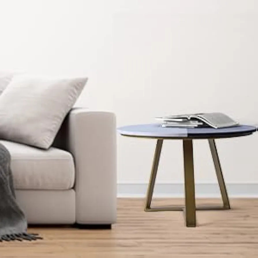 Home Tag Iron Marble Nesting Tables - Chic Two-Toned Mid-Century Modern Coffee Table with White and Black Marble Top, Durable Mild Steel Base, Compact Design, and Easy Maintenance by Home Tag Decors