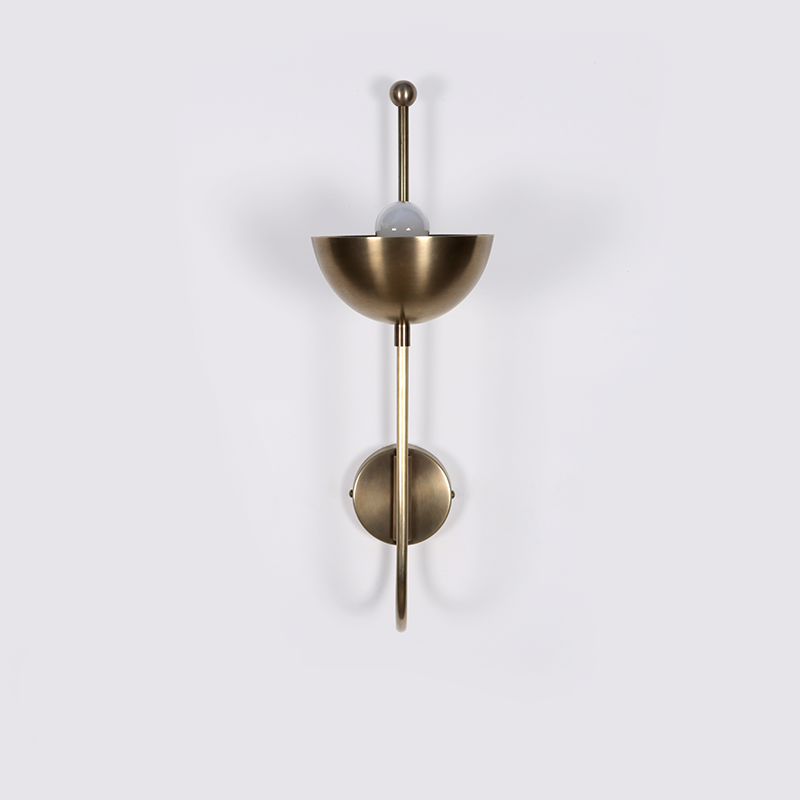 J Wall Sconce Brass Dome
