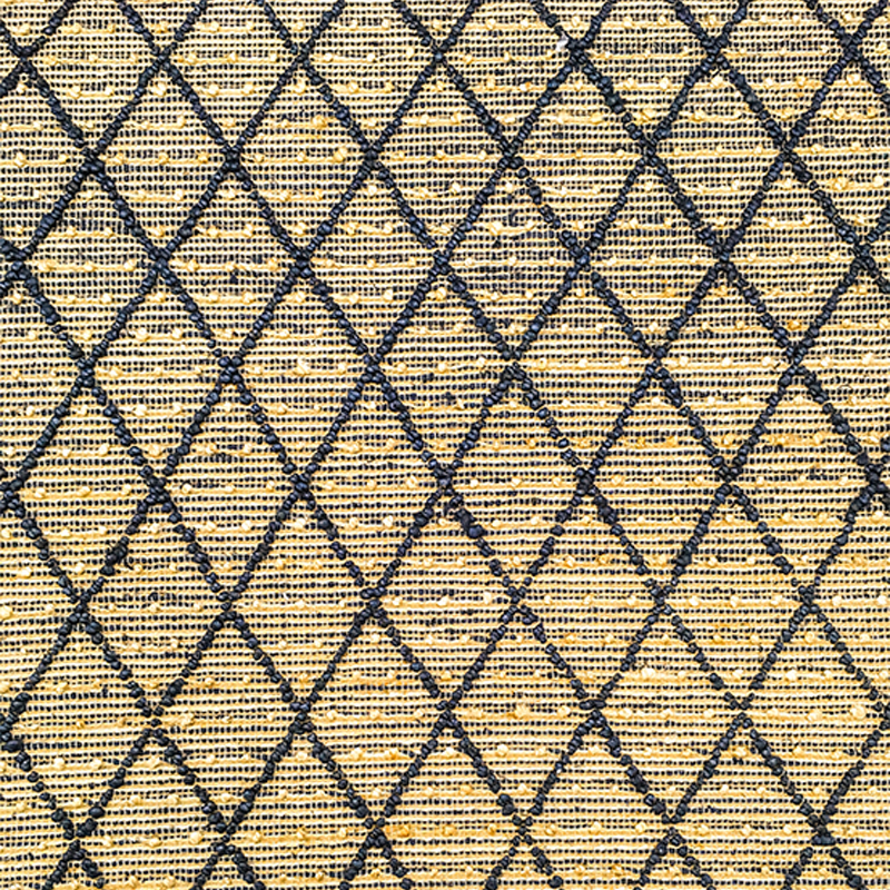 Hemp Hand Woven Rug: Blue Diamond Loop