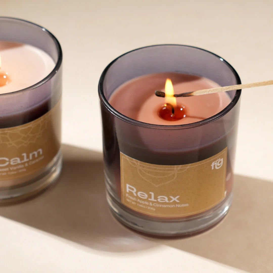 Relax Apple & Cinnamon Vegan Wax Candle - Palm Wax Scented