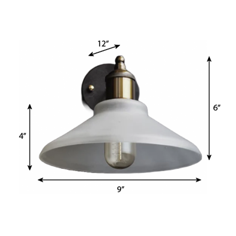 Nordic Conical Glass Wall Sconce Frosted Shade