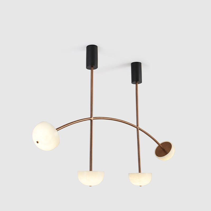 Alabaster Curve Chandelier - Rose Gold