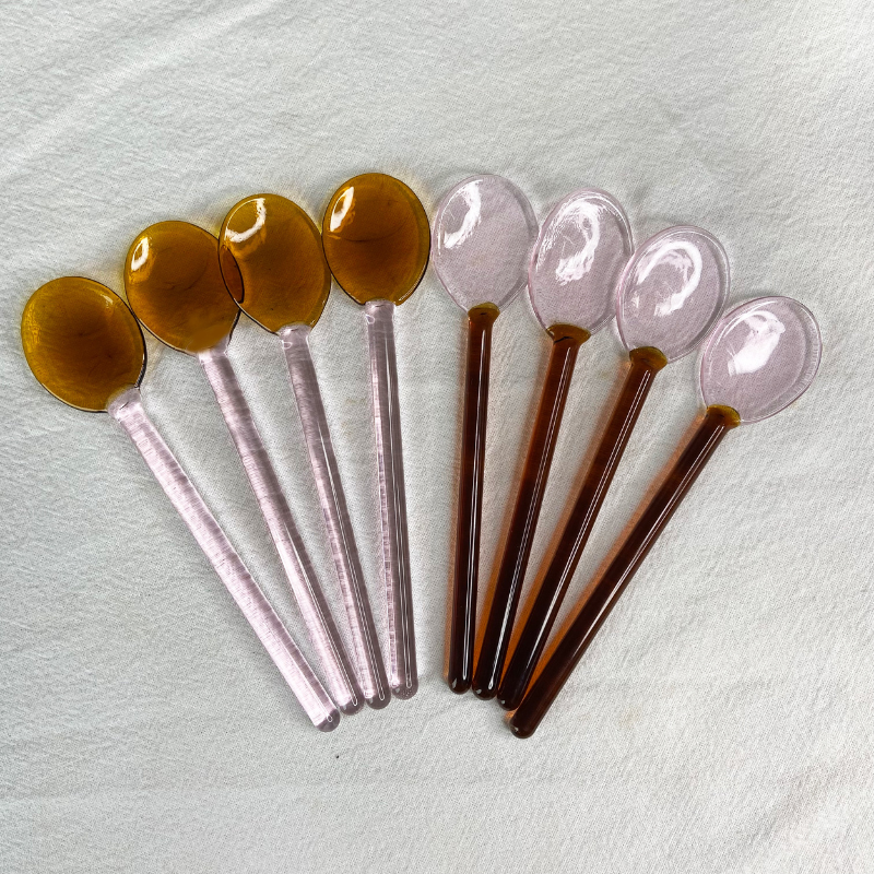 Glass Spoons set of 4