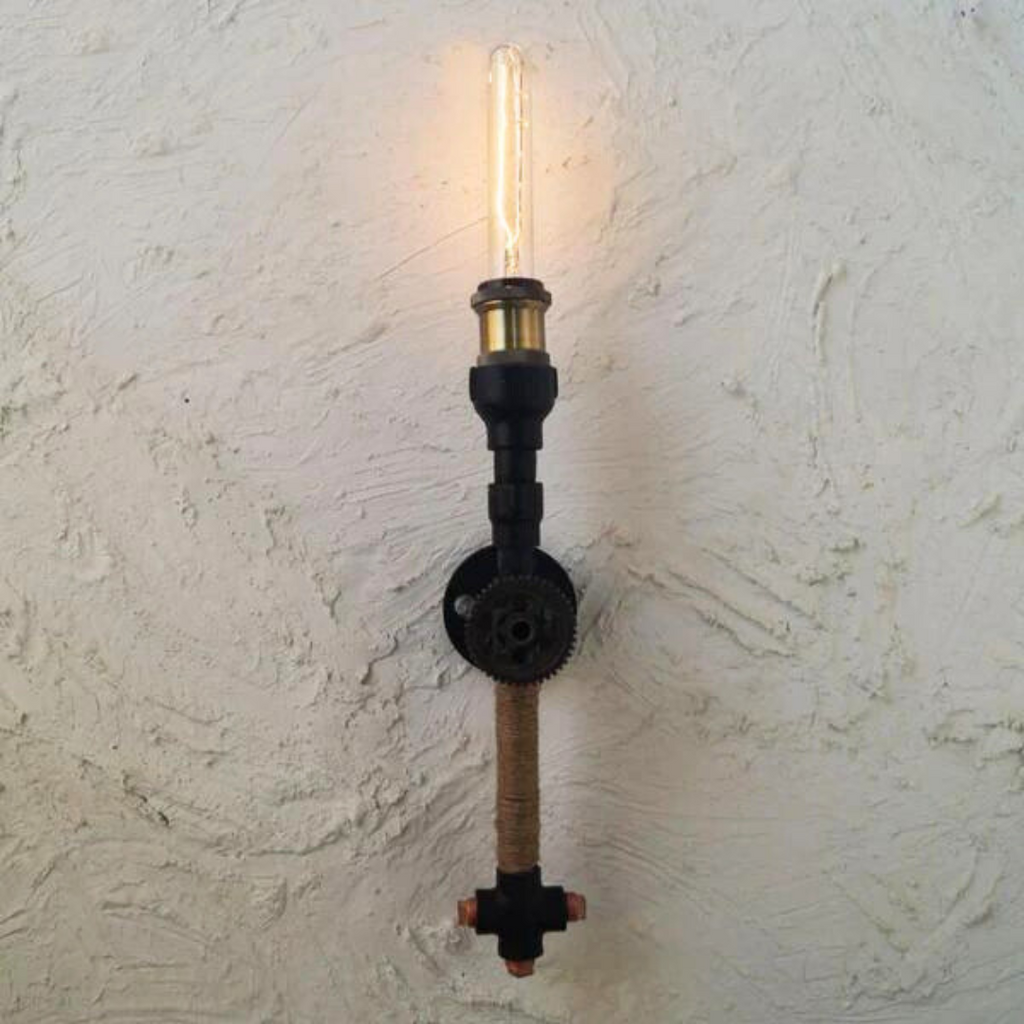 Gear Accent Industrial Rope Wall Lamp