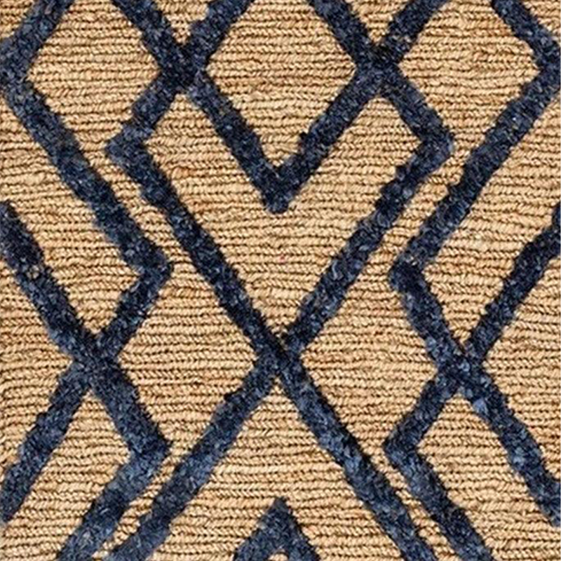 Hemp Handwoven Rug _ Wales Navy Blue