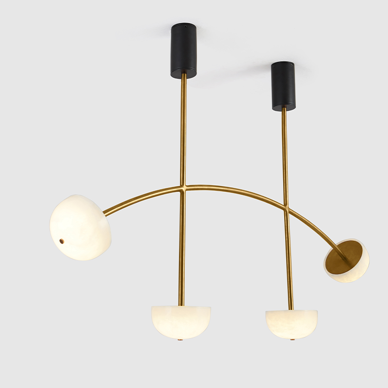 Alabaster Curve Chandelier - Gold