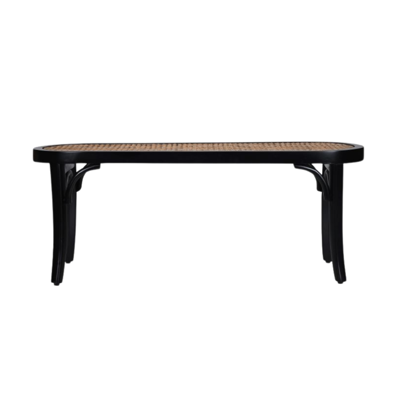 Asolo Teakwood Rattan Bench Black