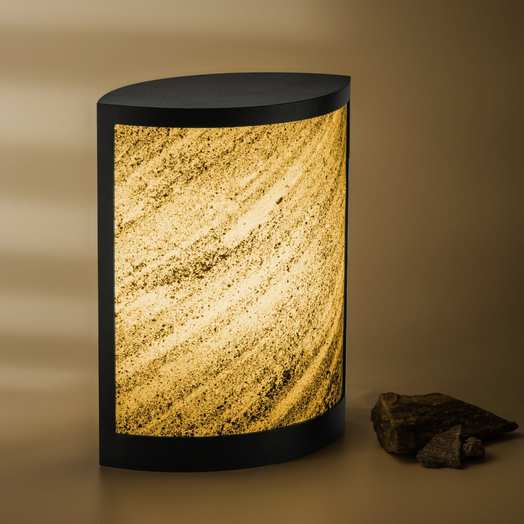 Iris Table Lamp - Ocean Black Stone