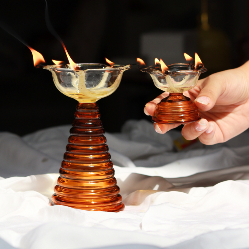 Short Glass Diya