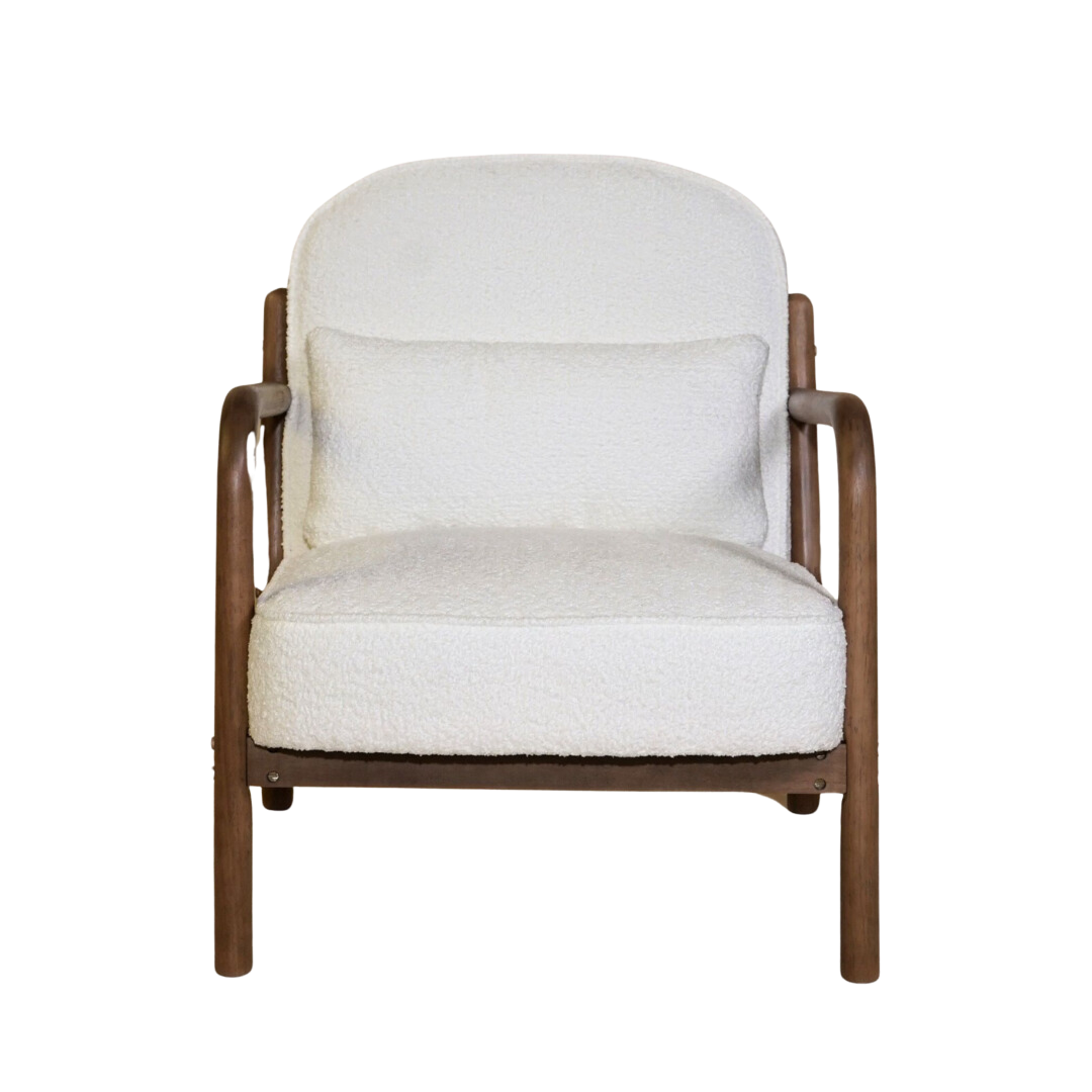 Elara Bouclé Armchair - White