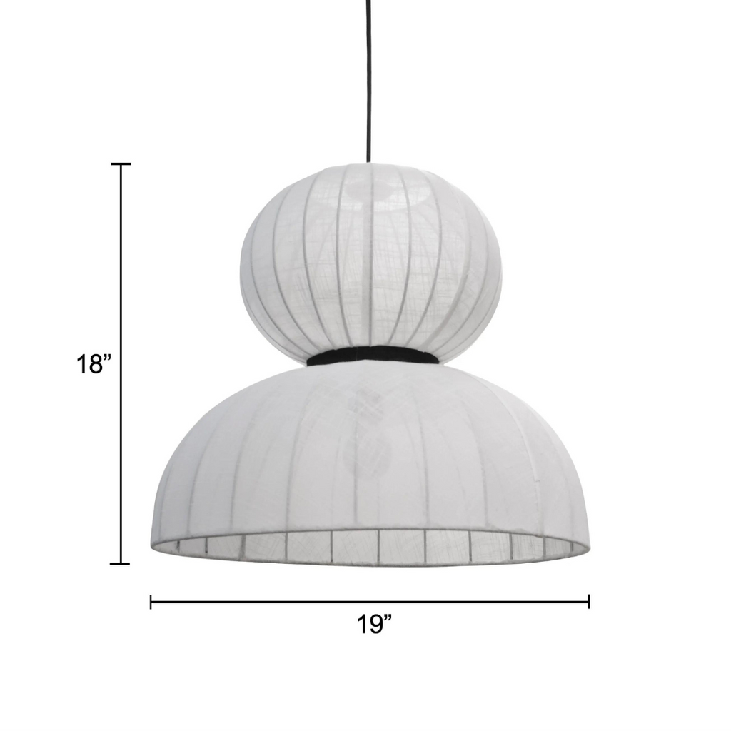 Ivory Cotton Fabric Pendant Light