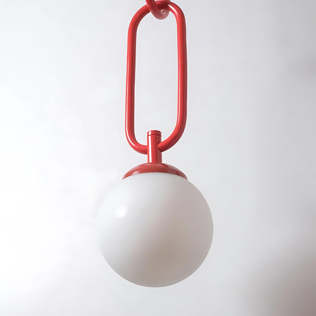 Chain Link Torus Red Ceiling Light