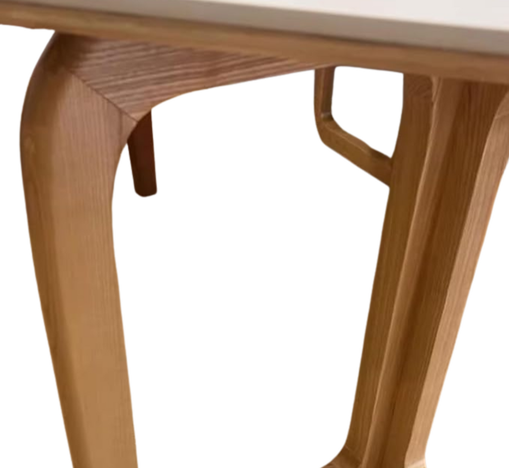 Leila Marble-Top Wooden Dining Table Set