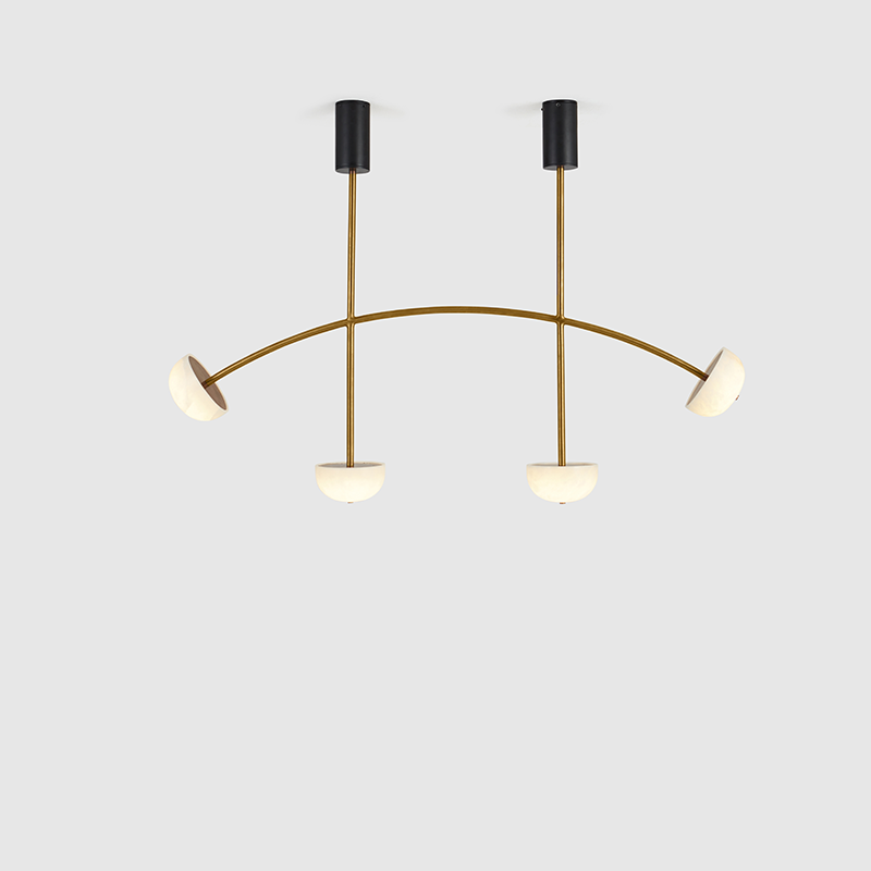Alabaster Curve Chandelier - Gold