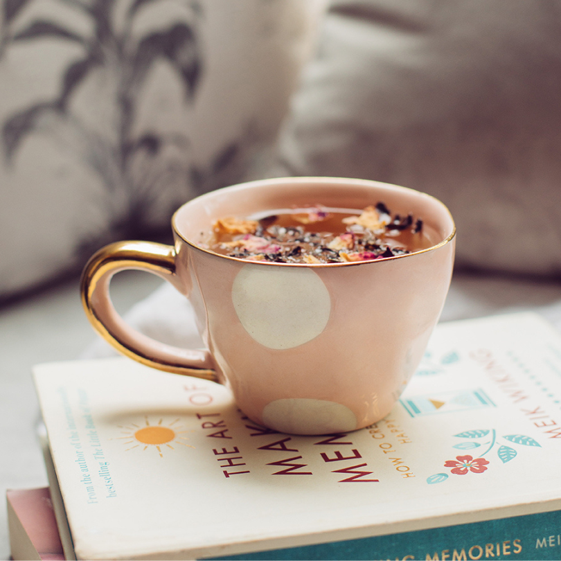 Ceramic Cup with Gold Handle