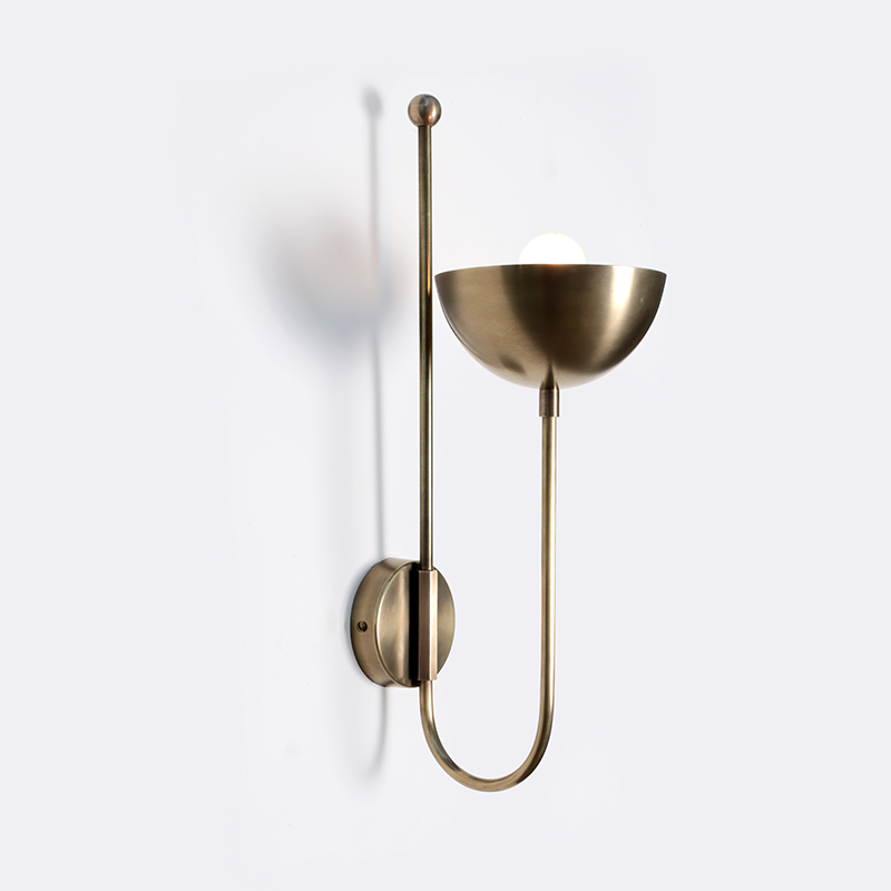 J Wall Sconce Brass Dome