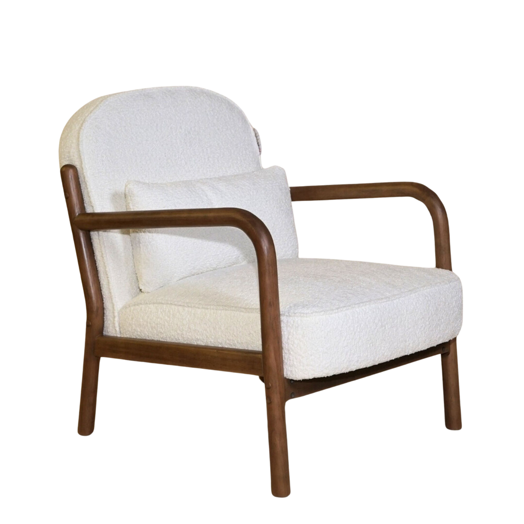 Elara Bouclé Armchair - White