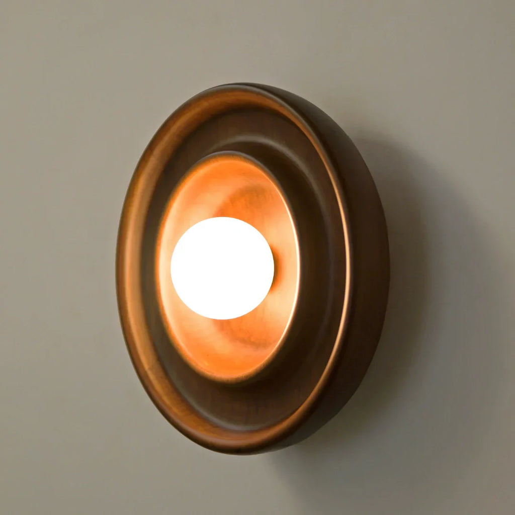 Discus Wall Light - Teak Wood