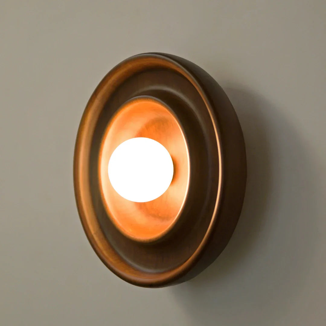 Discus Wall Light - Teak Wood