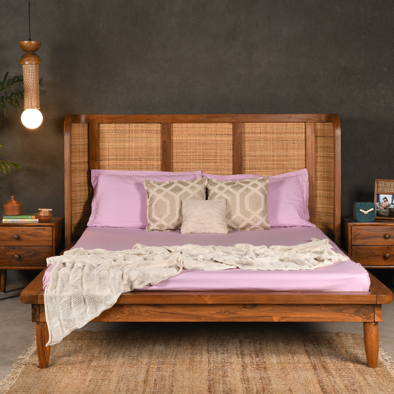 Mopong Teak Cane Pendant Lamp