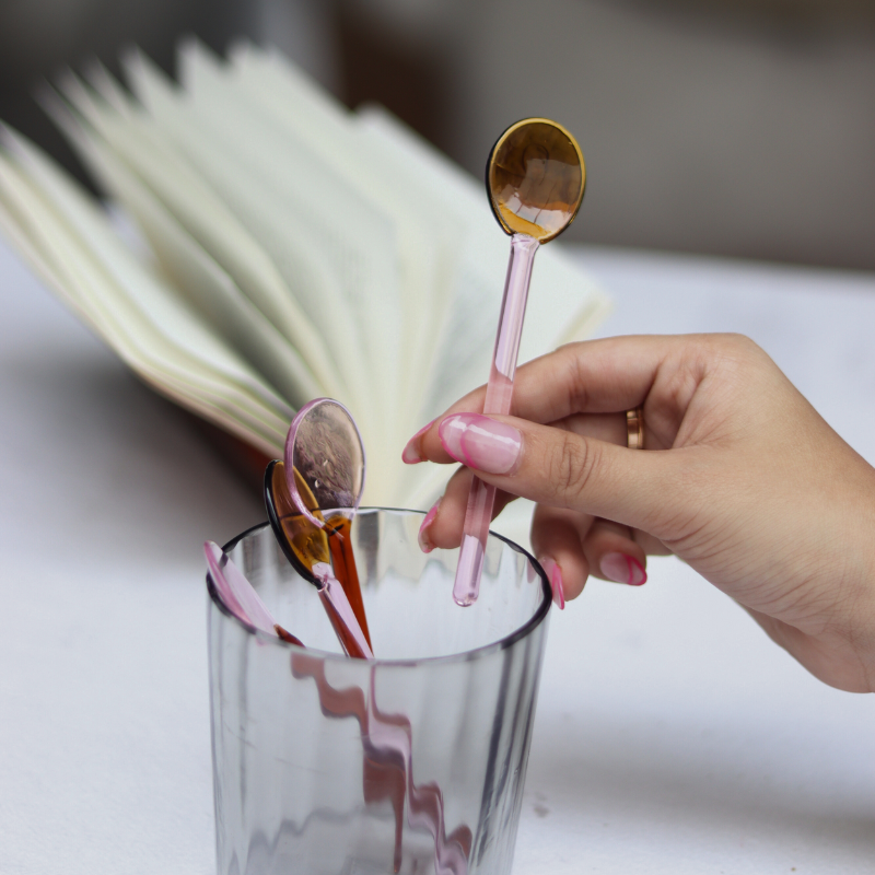 Glass Spoons set of 4