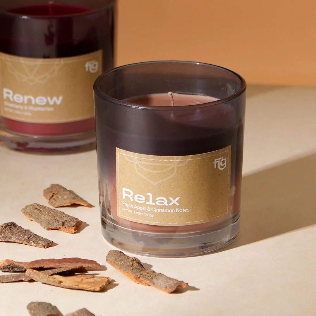 Relax Apple & Cinnamon Vegan Wax Candle - Palm Wax Scented