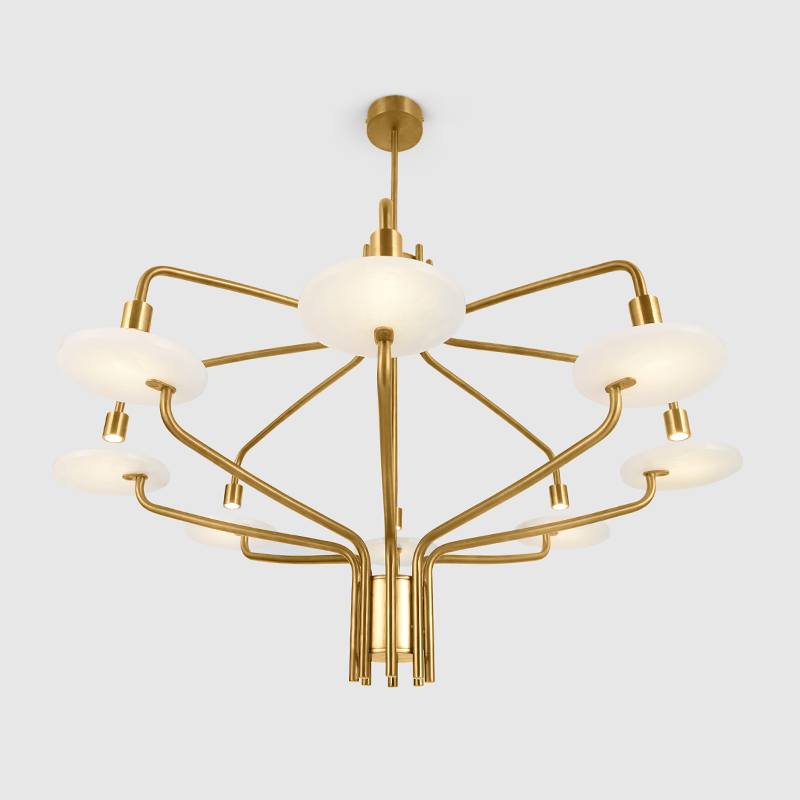 Alabaster Chandelier - Gold